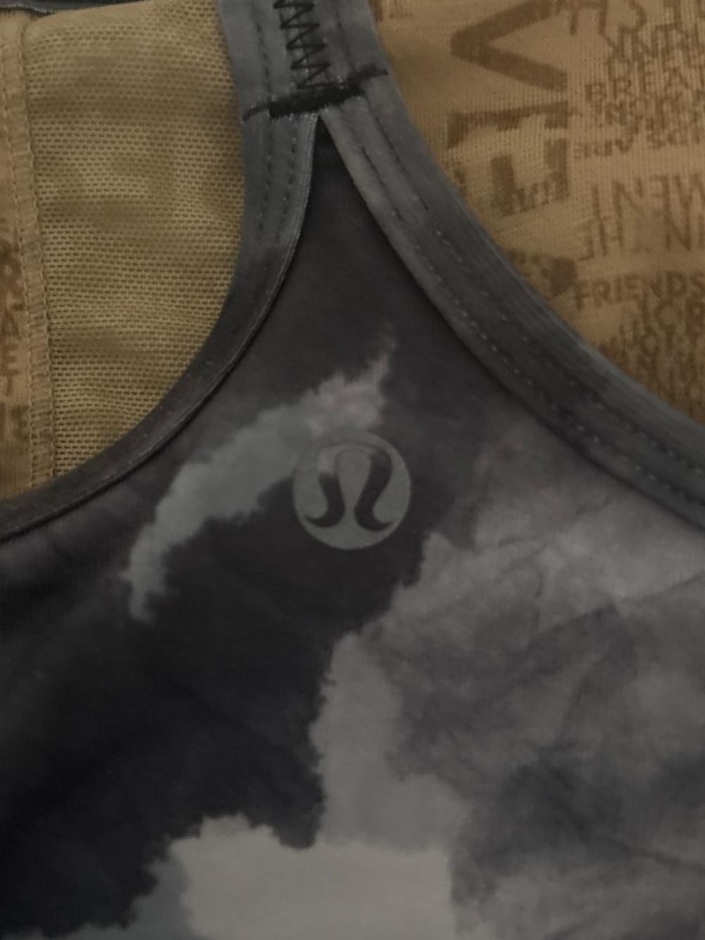 lululemon athletica Black and Gray Tie-Dye Tank Top - Picture 3 of 3